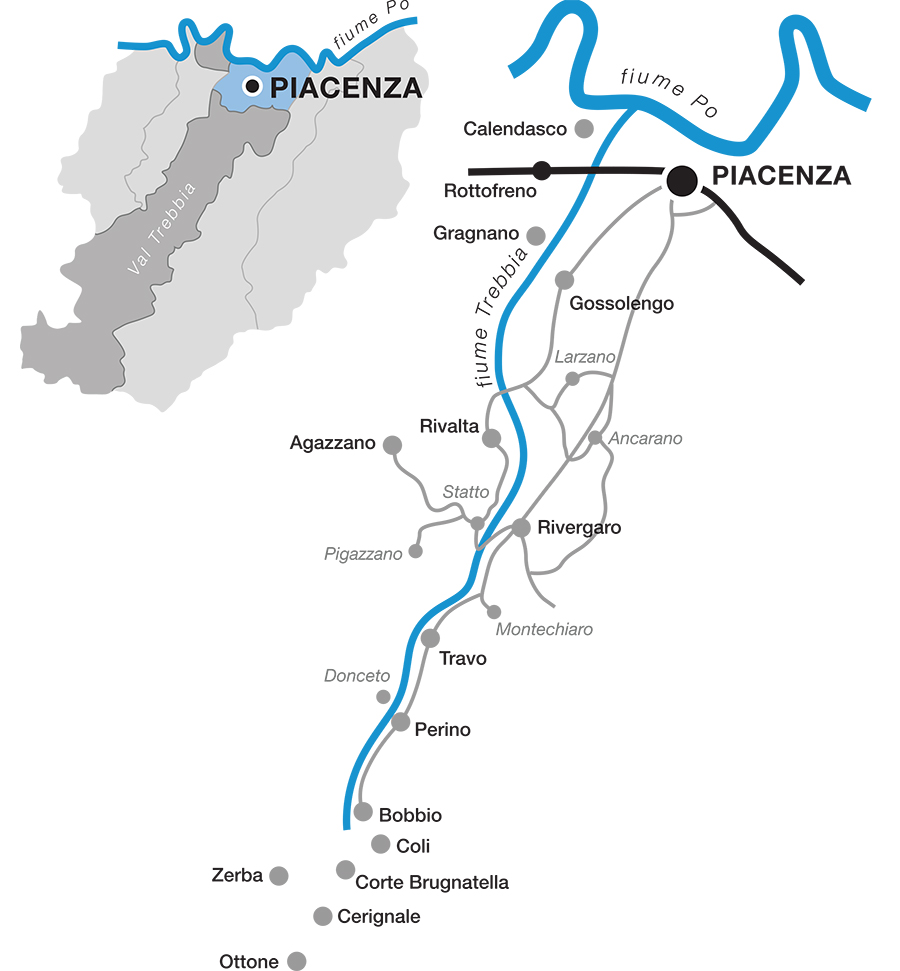 cartina Valtrebbia