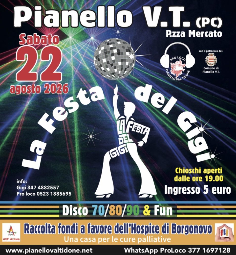 Locandina "Festa del Gigi" - Pianello Val TIdone (PC)
